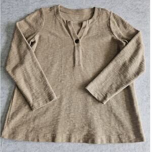 Pure Jill Textured One-Button Sweater 100% Organically Grown Cotton Sz S New